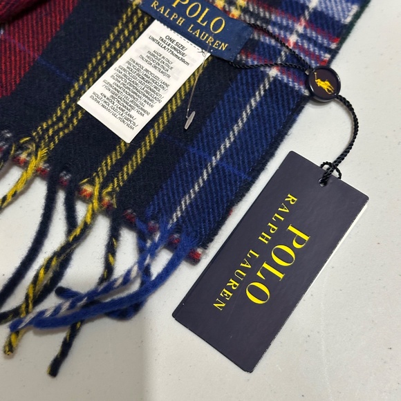 NWT Polo Ralph Lauren 100% Wool Plaid Scarf - Picture 4 of 6